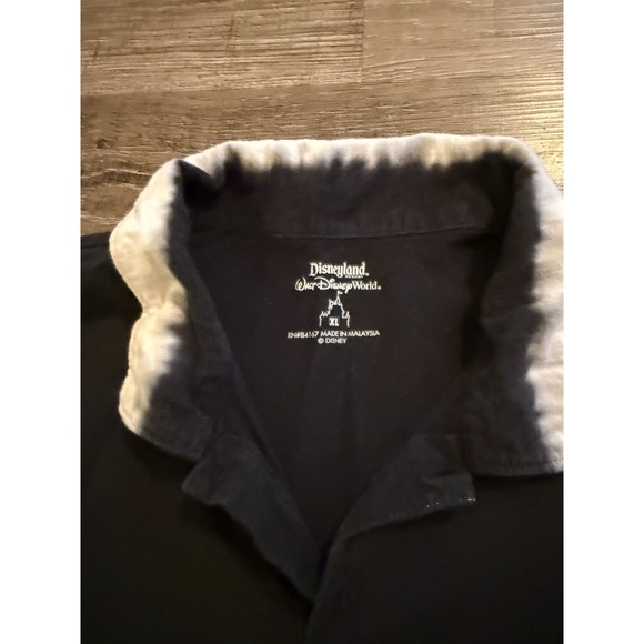 Disney Pirates of the Caribbean Dip Dye Black Polo Shirt Mens XL Walt Disney - Picture 4 of 5